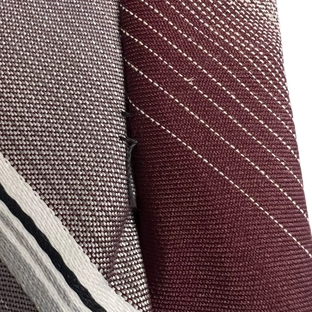 Givenchy Poly-Silk Designer Tie Burgundy Striped‎ Vintage Luxury Retro Necktie